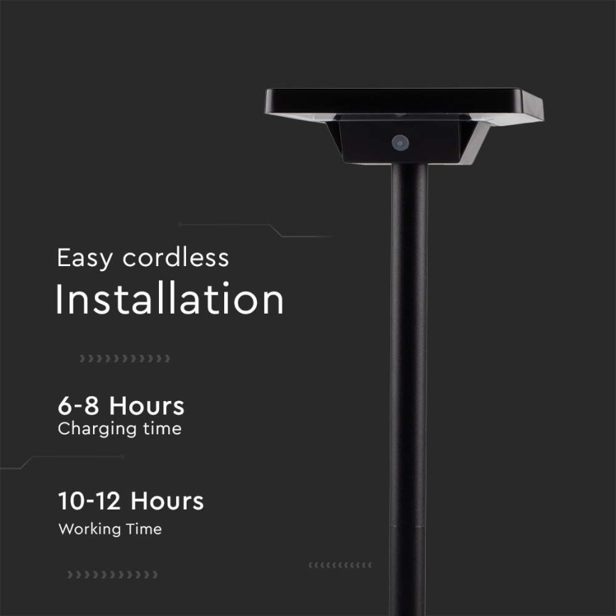 LED Vanjska solarna lampa 2u1 LED/2W/3,7V IP65 3000/4000/6500K 2600 mAh