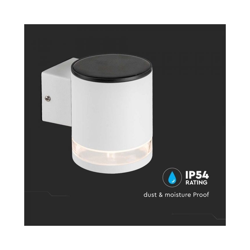 LED Vanjska solarna zidna svjetiljka LED/1W/3,7V 3000K IP54 1200 mAh bijela