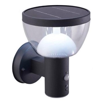 LED Vanjska solarna zidna svjetiljka sa senzorom LARIX LED/3W/3,7V 2200 mAh IP44