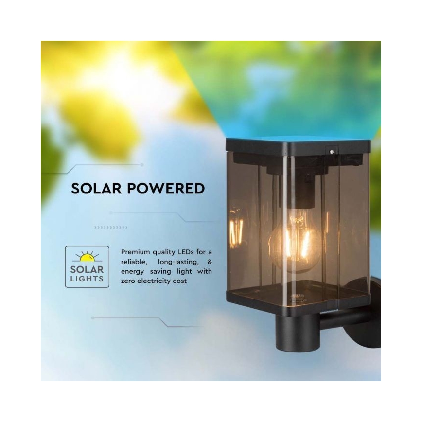 LED Vanjska solarna zidna svjetiljka sa senzorom LED/2,5W/3,7V 3000K IP54 2000 mAh