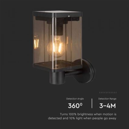 LED Vanjska solarna zidna svjetiljka sa senzorom LED/2,5W/3,7V 3000K IP54 2000 mAh