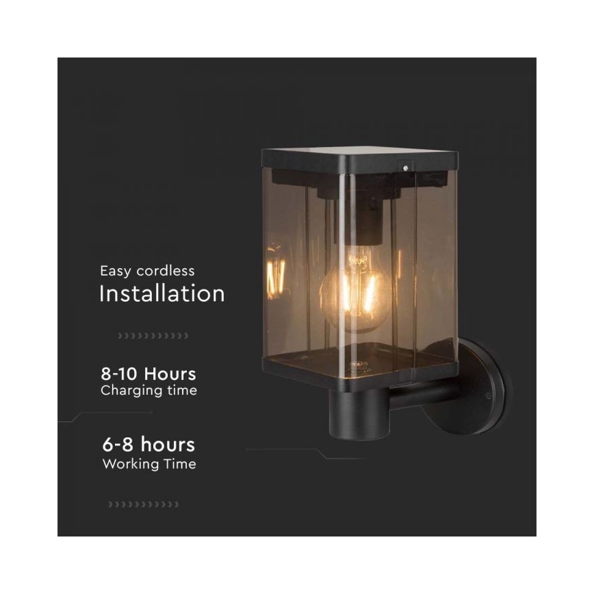 LED Vanjska solarna zidna svjetiljka sa senzorom LED/2,5W/3,7V 3000K IP54 2000 mAh