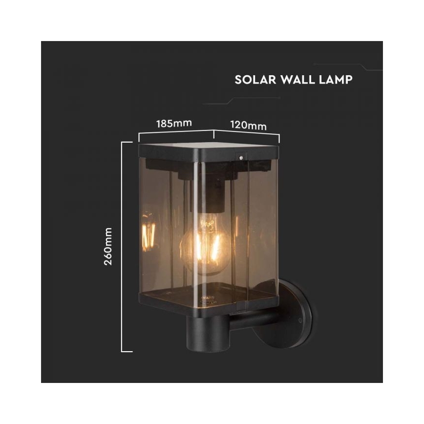 LED Vanjska solarna zidna svjetiljka sa senzorom LED/2,5W/3,7V 3000K IP54 2000 mAh
