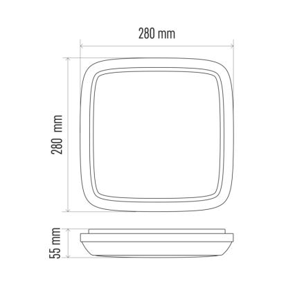 LED Vanjska stropna svjetiljka DORI LED/18W/230V IP54 kvadrat