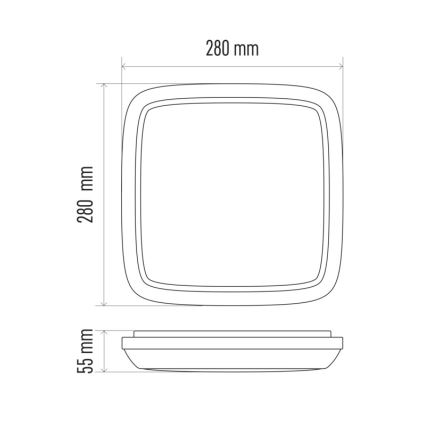 LED Vanjska stropna svjetiljka DORI LED/24W/230V IP54 kvadrat