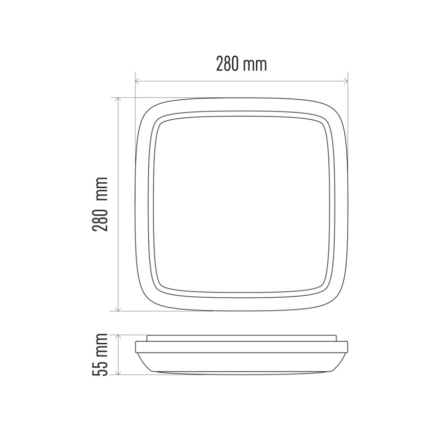 LED Vanjska stropna svjetiljka DORI LED/24W/230V IP54 kvadrat