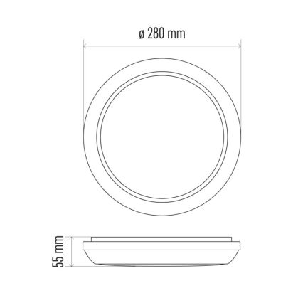 LED Vanjska stropna svjetiljka DORI LED/24W/230V IP54 okrugla