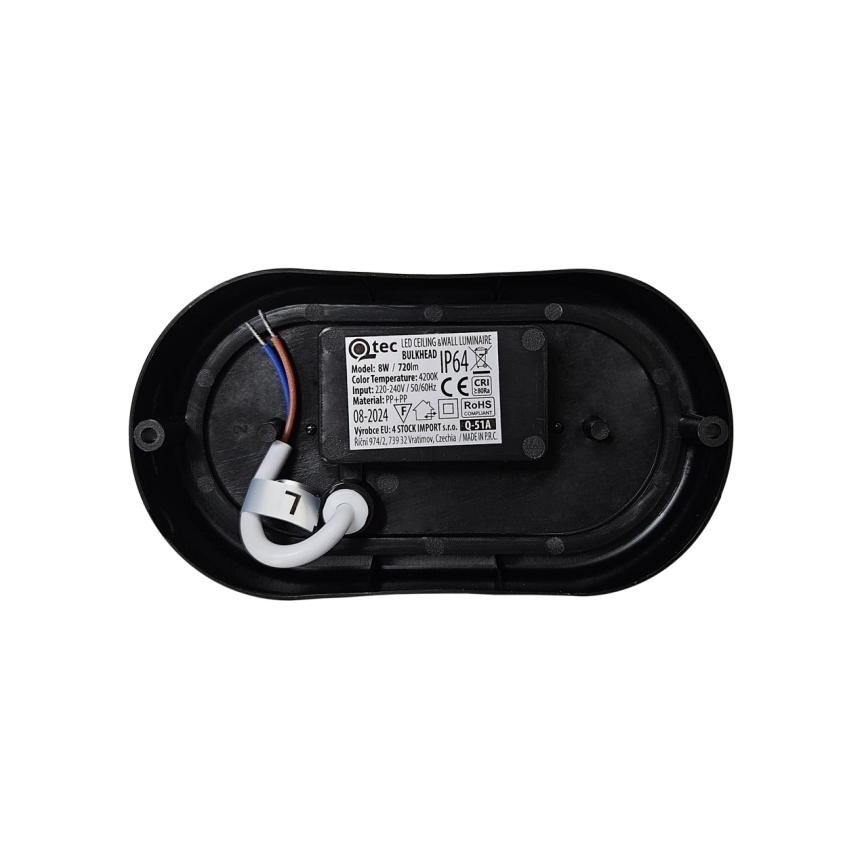 LED Vanjska stropna svjetiljka LED/8W/230V 4200K IP64 crna