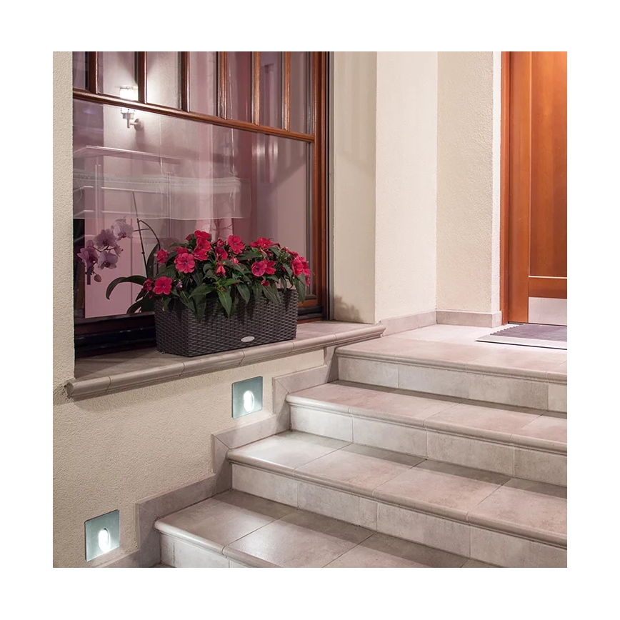LED Vanjska stubišna svjetiljka ESPO LED/3W/230V mat krom IP54