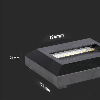 LED Vanjska stubišna svjetiljka LED/2W/230V IP65 3000K crna