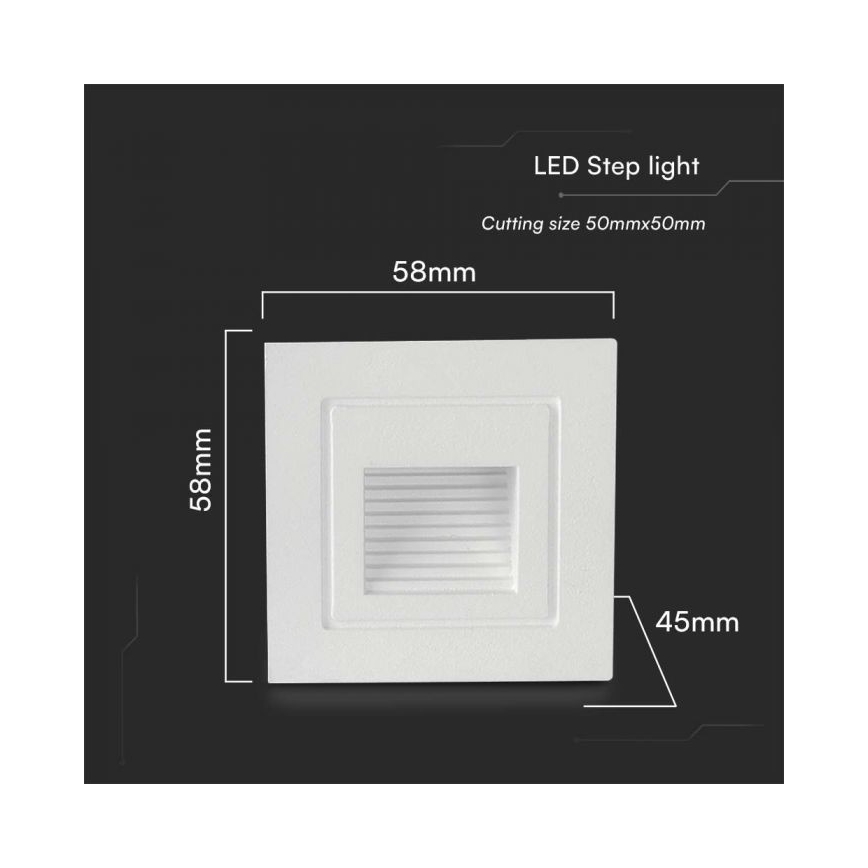 LED Vanjska stubišna svjetiljka LED/3W/230V 3000K IP65 bijela