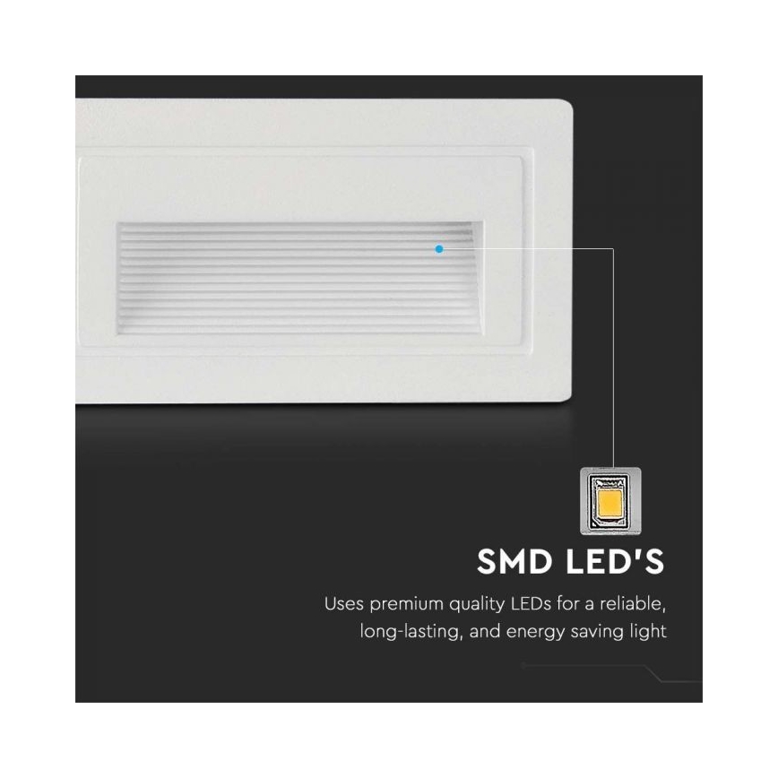 LED Vanjska stubišna svjetiljka LED/3W/230V 3000K IP65 bijela