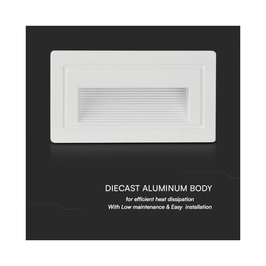 LED Vanjska stubišna svjetiljka LED/3W/230V 3000K IP65 bijela