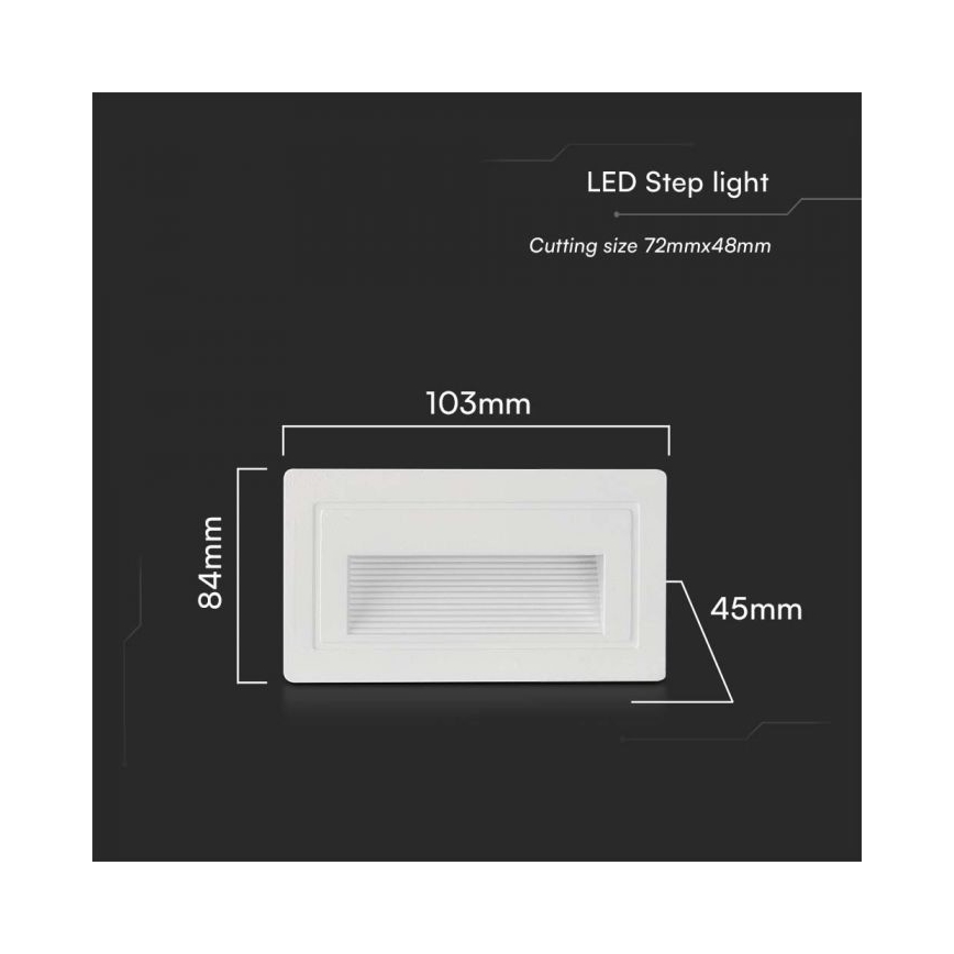 LED Vanjska stubišna svjetiljka LED/3W/230V 3000K IP65 bijela