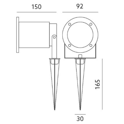 LED Vanjska svjetiljka BLAKE 2 GU10/6W/230V IP65