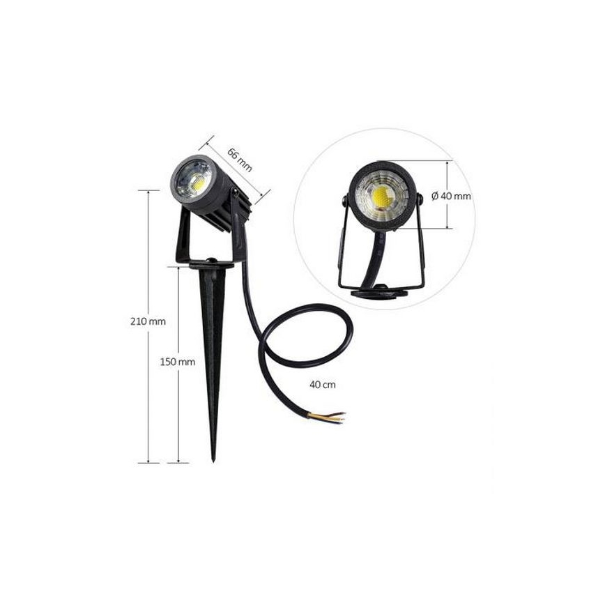 LED Vanjska svjetiljka LED/3W/230V 4000K IP67 crna