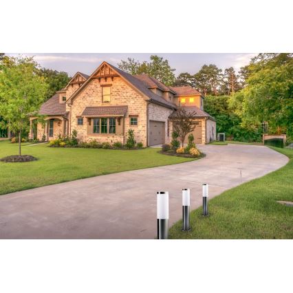 LED vanjska lampa LIVIA s prigušivanjem 1xE27/6W/230V 2700-6500K Wi-Fi 45 cm IP44 srebrna