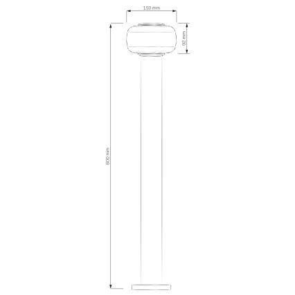LED vanjska svjetiljka MALAGA LED/12W/230V 80 cm IP44 crna