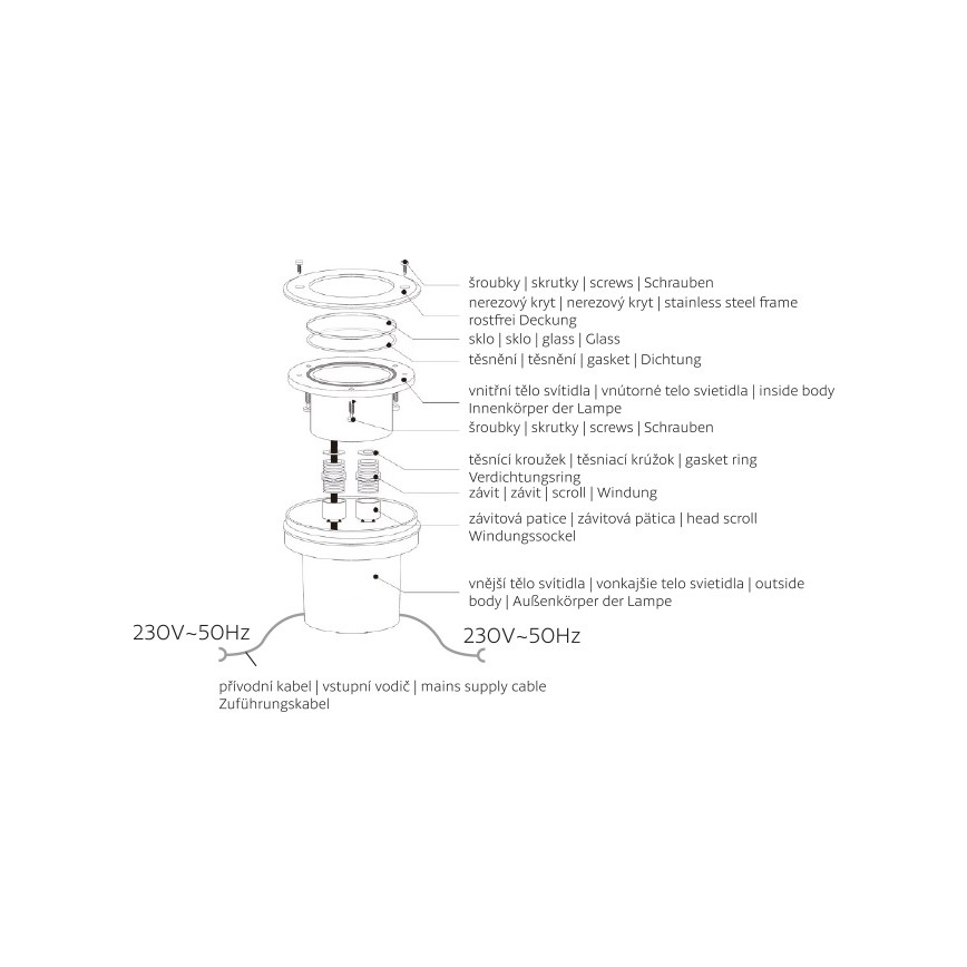 LED Vanjska svjetiljka za kućni prilaz ROAD LED/0,5W/230V IP67 6000K