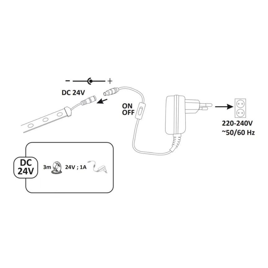 LED Vanjska traka 3m LED/23W/24V/230V 4000K IP65