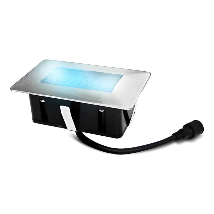 LED Vanjska ugradbena svjetiljka EASY CONNECT LED/2W/230V plava IP67 pravokutni