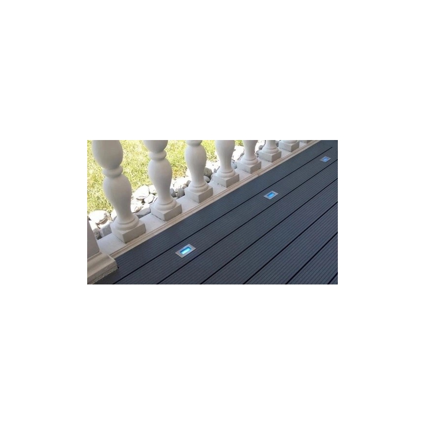 LED Vanjska ugradbena svjetiljka EASY CONNECT LED/2W/230V plava IP67 pravokutni