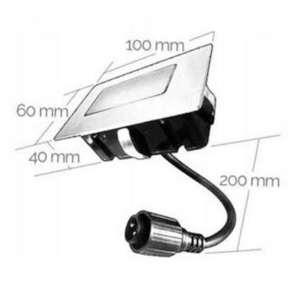 LED Vanjska ugradbena svjetiljka EASY CONNECT LED/2W/230V plava IP67 pravokutni