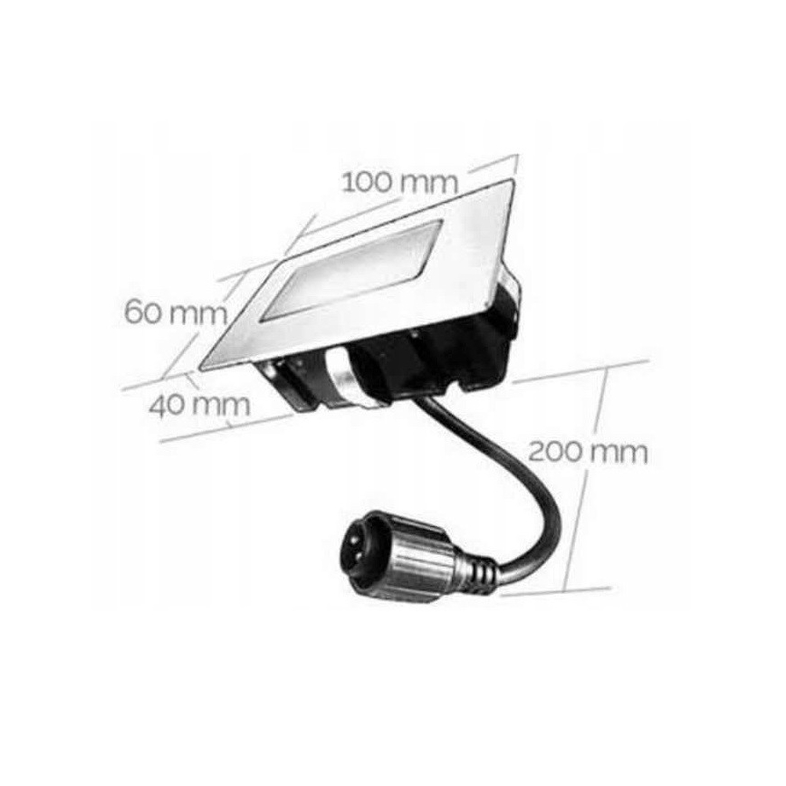 LED Vanjska ugradbena svjetiljka EASY CONNECT LED/2W/230V plava IP67 pravokutni