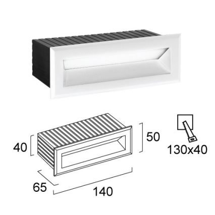 LED vanjska ugradna svjetiljka FLIK LED/3W/230V IP65 bijela