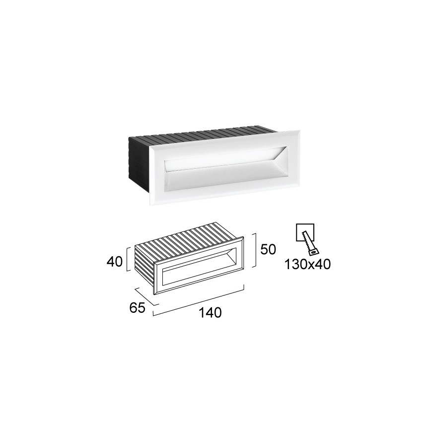 LED vanjska ugradna svjetiljka FLIK LED/3W/230V IP65 bijela