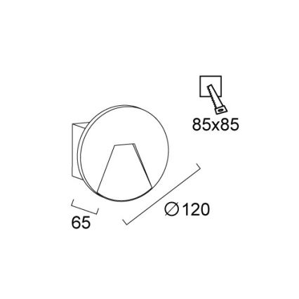 LED Vanjska ugradna svjetiljka SPACE LED/4W/230V IP65 siva