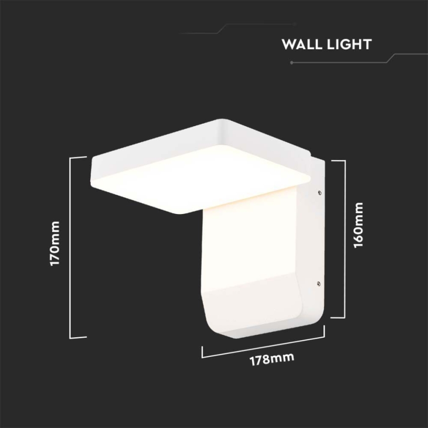 LED Vanjska zidna fleksibilna svjetiljka LED/17W/230V IP65 4000K bijela