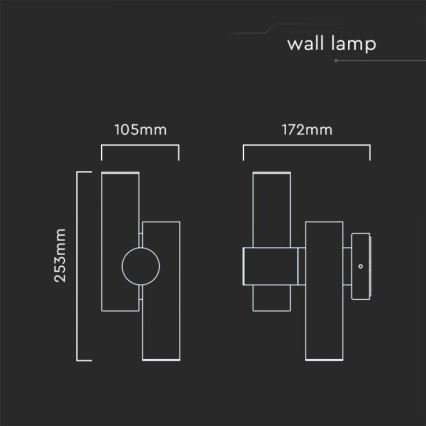 LED Vanjska zidna fleksibilna spot svjetiljka 2xLED/3W/230V 3000K IP44 bijela