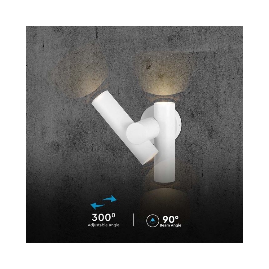 LED Vanjska zidna fleksibilna spot svjetiljka 2xLED/3W/230V 4000K IP44 bijela