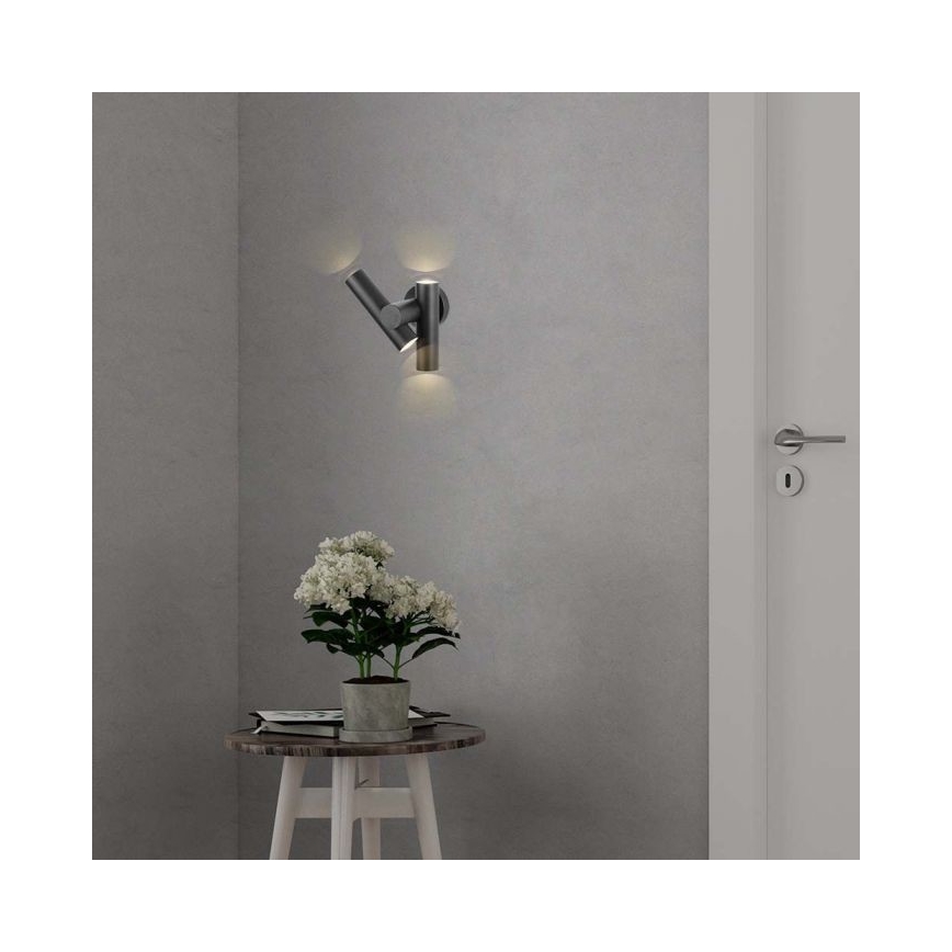 LED Vanjska zidna fleksibilna spot svjetiljka 2xLED/3W/230V 4000K IP44 crna