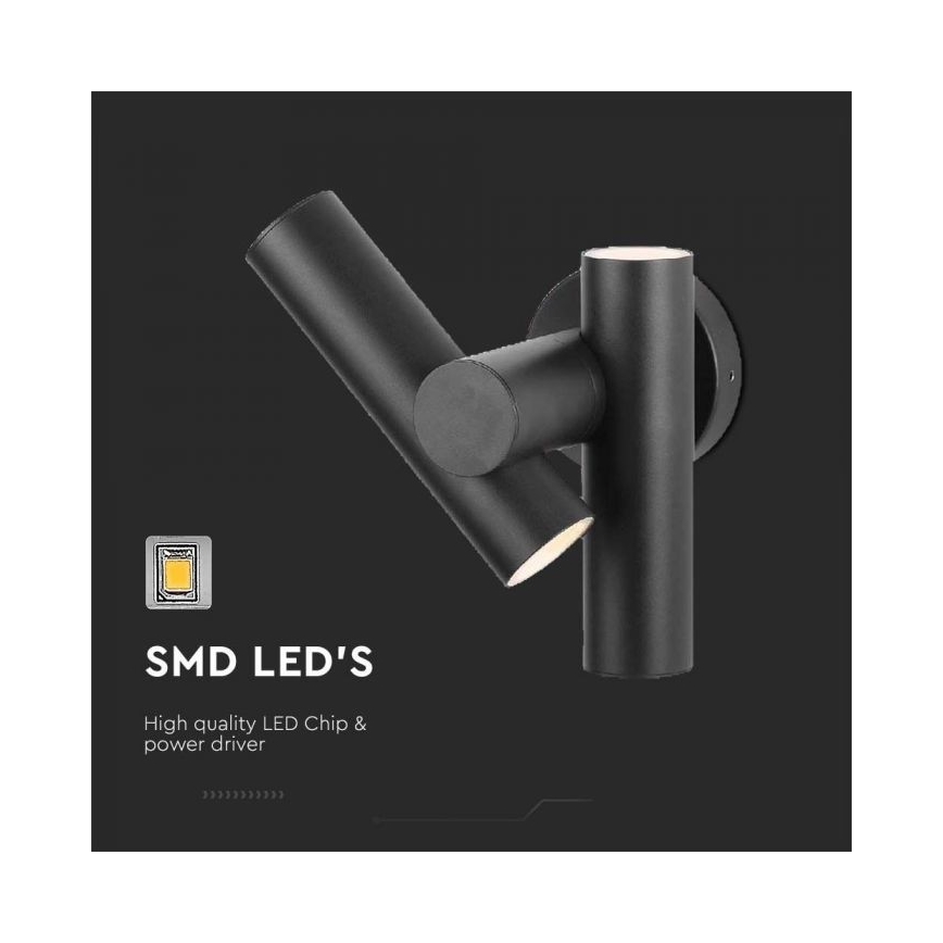 LED Vanjska zidna fleksibilna spot svjetiljka 2xLED/3W/230V 4000K IP44 crna