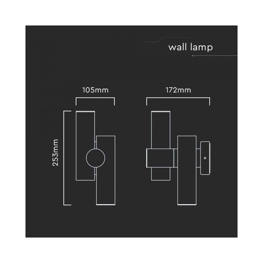 LED Vanjska zidna fleksibilna spot svjetiljka 2xLED/3W/230V 4000K IP44 crna