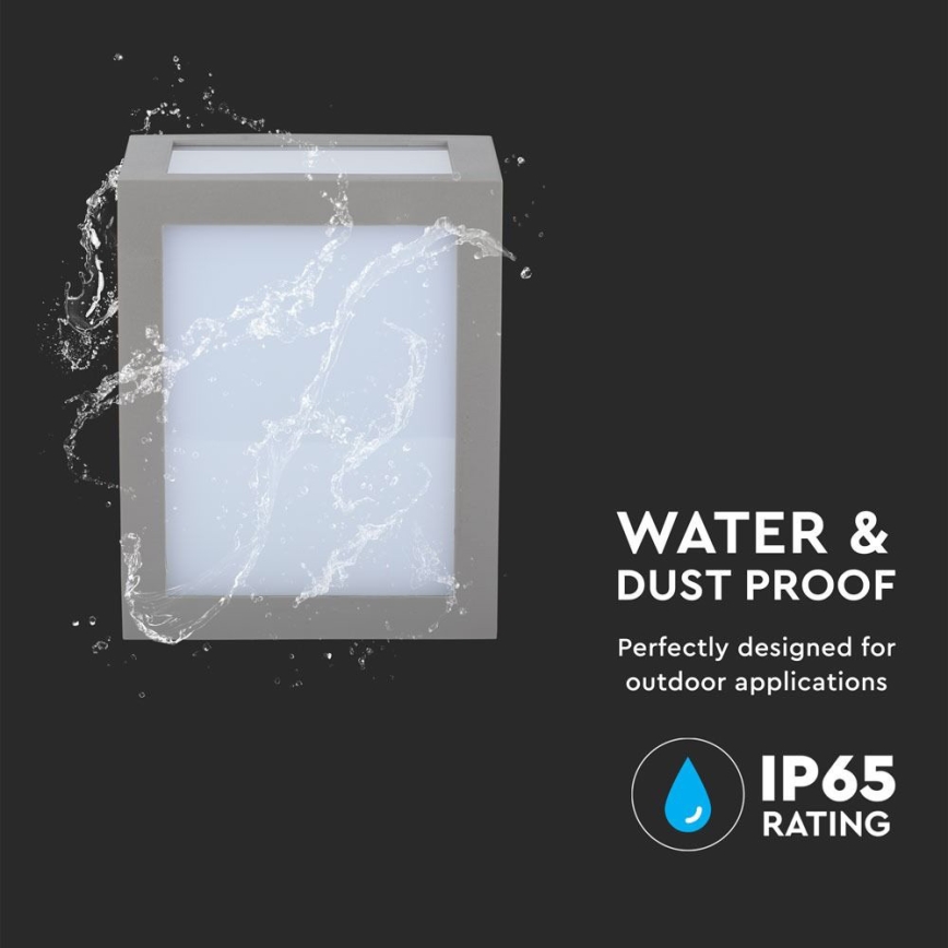 LED Vanjska zidna svjetiljka 1xLED/12W/230V 4000K siva