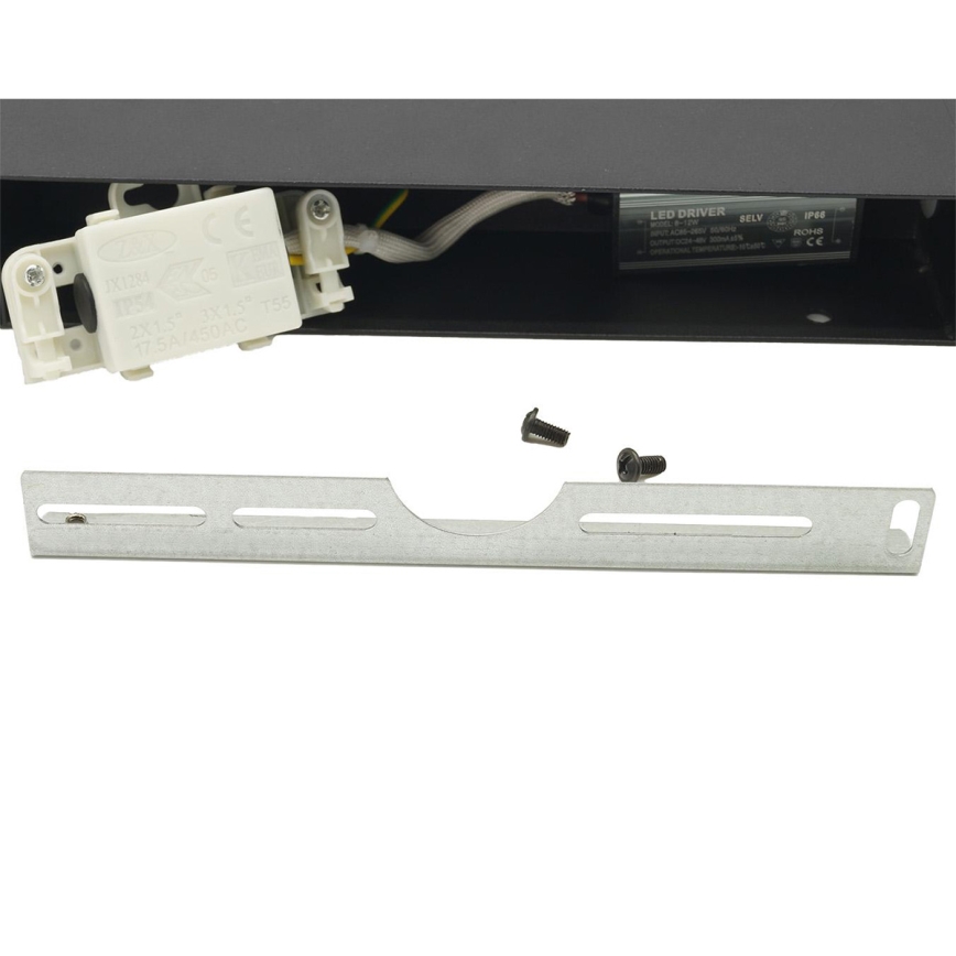 LED Fleksibilna vanjska zidna svjetiljka 2xLED/16W/230V IP54 90 cm crna
