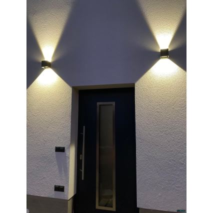 LED Vanjska zidna svjetiljka 2xLED/3W/230V IP54 antracit