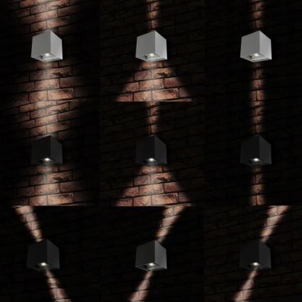LED Vanjska zidna svjetiljka 2xLED/3W/230V IP54 antracit