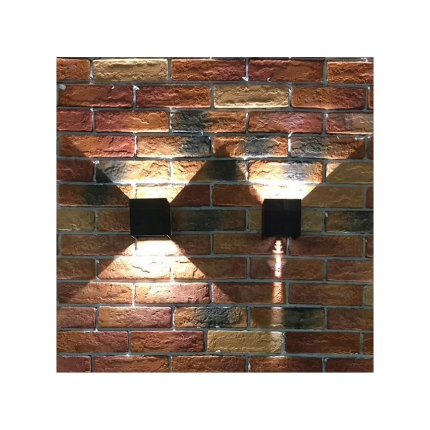 LED Vanjska zidna svjetiljka 2xLED/3W/230V IP54 crna