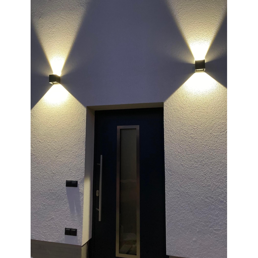 LED Vanjska zidna svjetiljka 2xLED/3W/230V IP54 crna