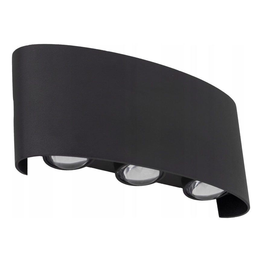 LED Vanjska zidna svjetiljka ARROW 6xLED/1W/230V IP54 crna