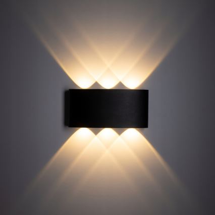 LED Vanjska zidna svjetiljka ARROW 6xLED/1W/230V IP54 crna