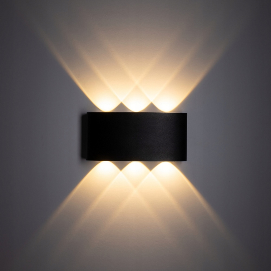 LED Vanjska zidna svjetiljka ARROW 6xLED/1W/230V IP54 crna