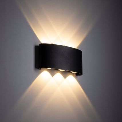 LED Vanjska zidna svjetiljka ARROW 6xLED/1W/230V IP54 crna