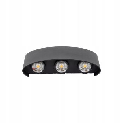 LED Vanjska zidna svjetiljka ARROW 6xLED/1W/230V IP54 crna