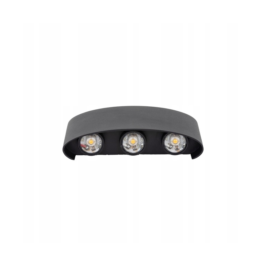 LED Vanjska zidna svjetiljka ARROW 6xLED/1W/230V IP54 crna