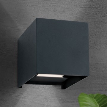 LED Vanjska zidna svjetiljka CUBE 2xLED/3W/230V IP54 antracit